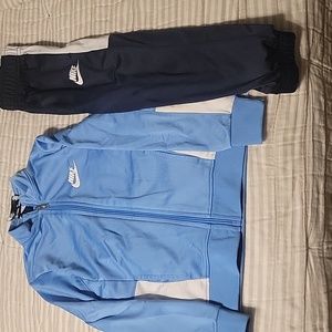 Baby & Navy Blue Nike jogger set
